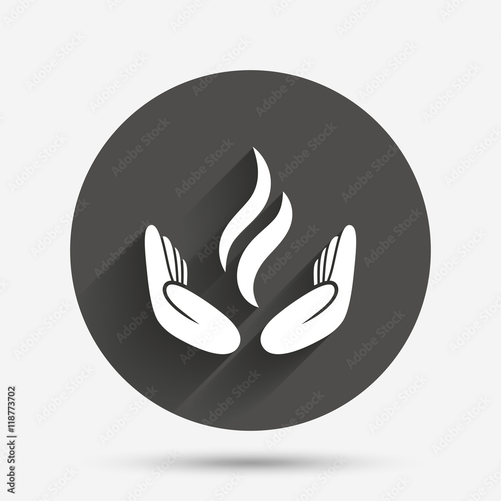Energy hands sign icon. Power from hands symbol. Energy hands sign icon. Power from hands symbol.