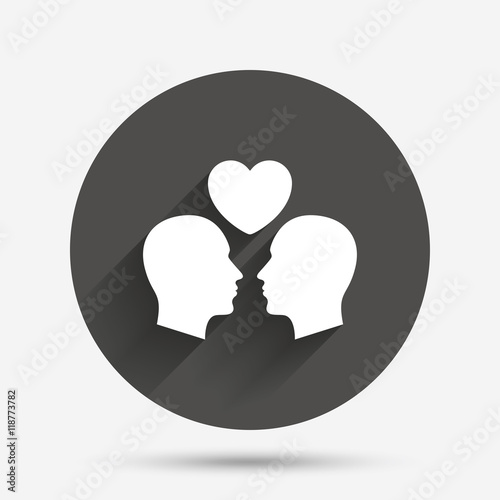 Gay couple sign icon. Male love male.