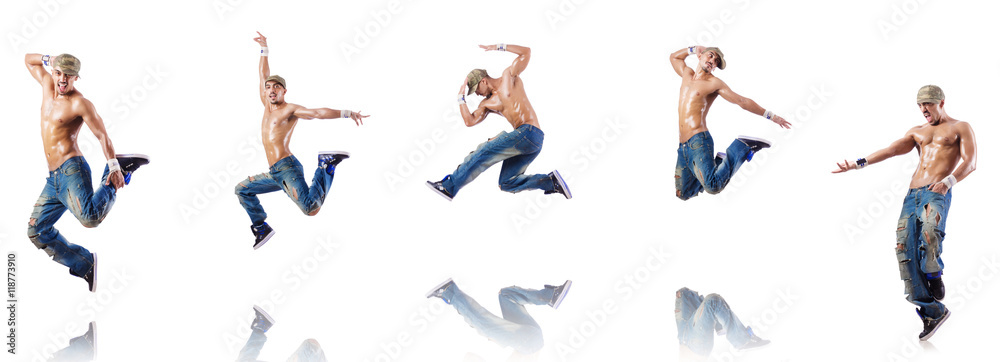 Fototapeta premium Dancer dancing dances isolated on white