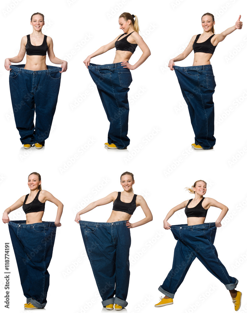 Obraz premium Composite photo of woman in dieting concept
