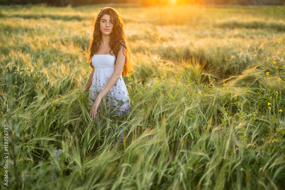 Girl in rye field Girl in rye field