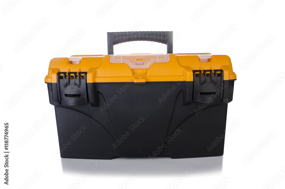 Toolkit box isolated on the white background Toolkit box isolated on the white background
