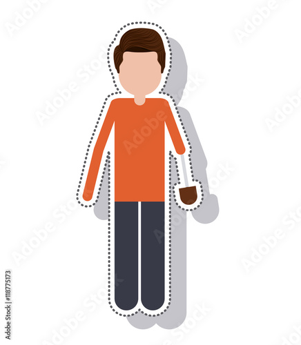 person avatar with implant vector illustration design