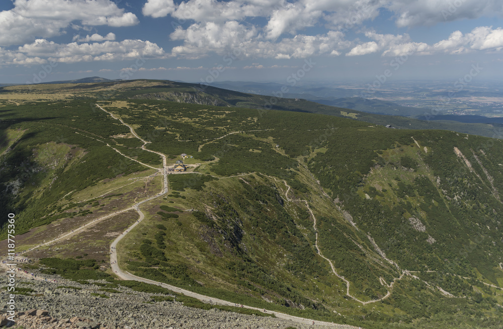 Fototapeta premium Krkonose mountains in summer sunny day