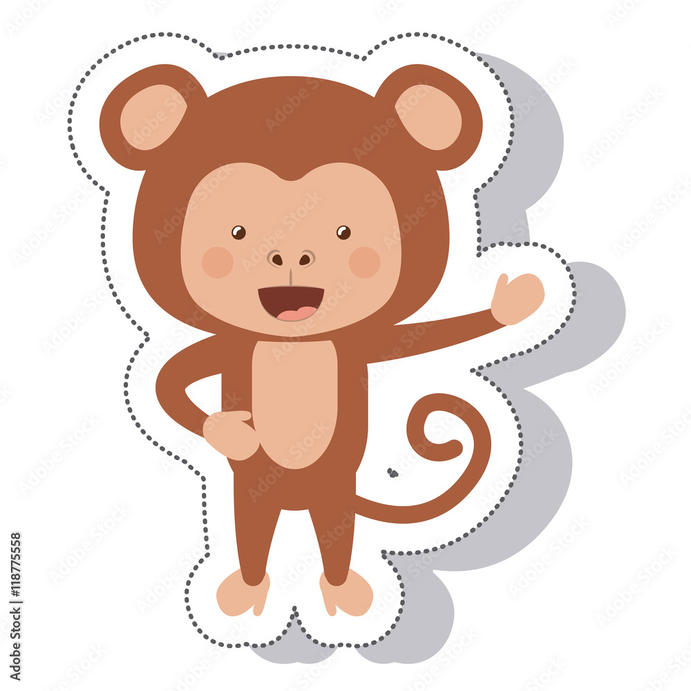 funny monkey isolated icon vector illustration design funny monkey isolated icon vector illustration design