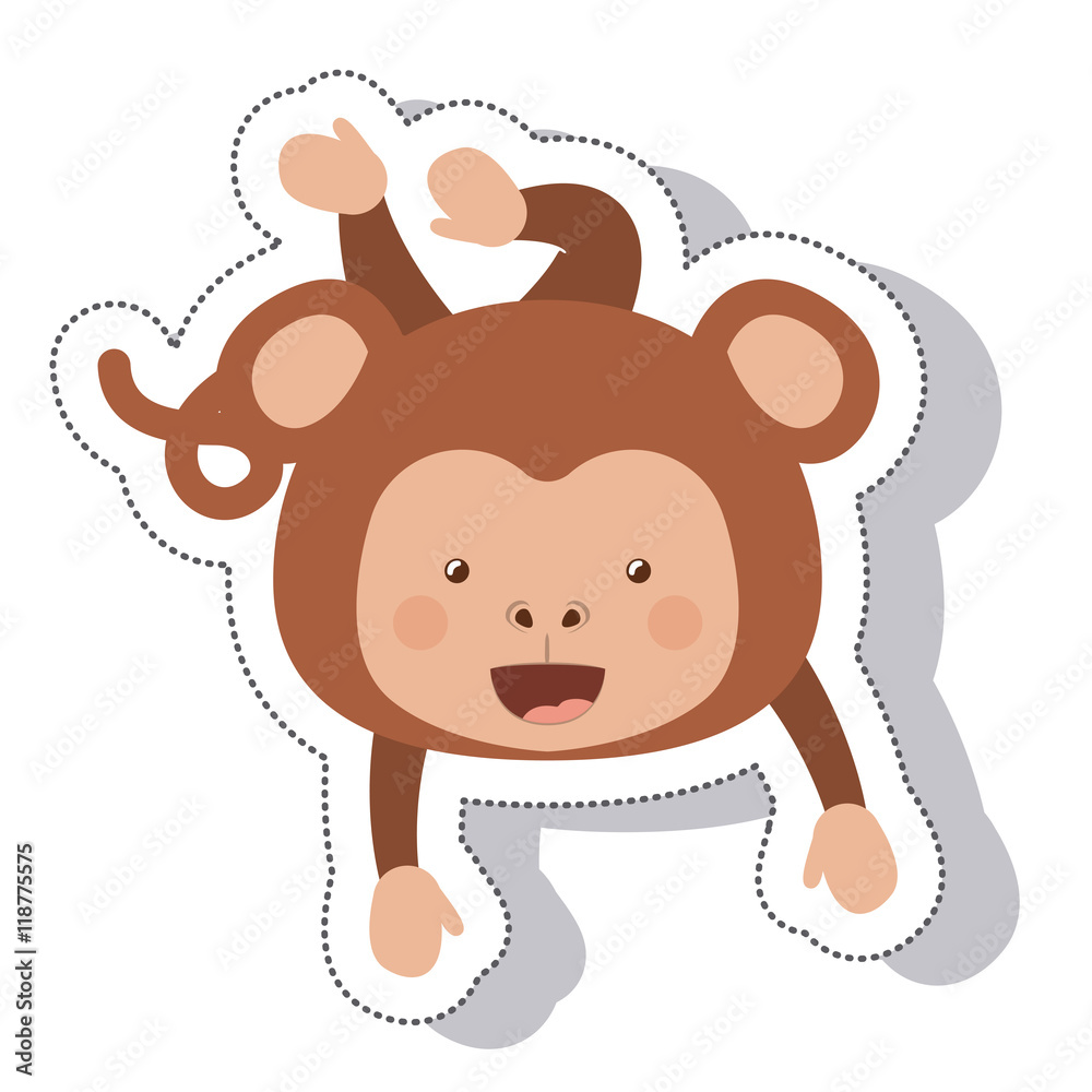 funny monkey isolated icon vector illustration design funny monkey isolated icon vector illustration design