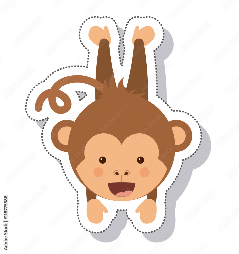 funny monkey isolated icon vector illustration design funny monkey isolated icon vector illustration design