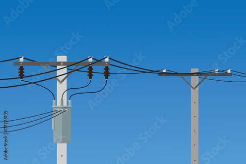 Electric pole vector flat design.