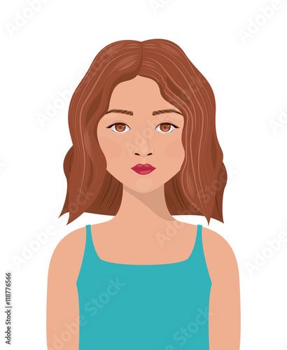 young woman pop art style vector illustration design