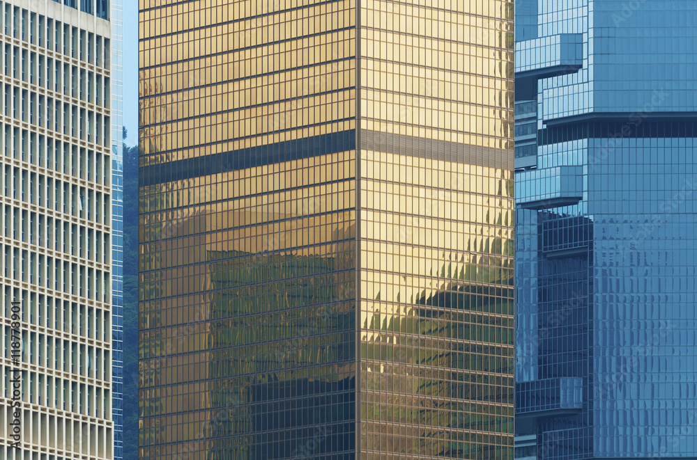 Fototapeta premium Modern Office building background in Hong Kong city