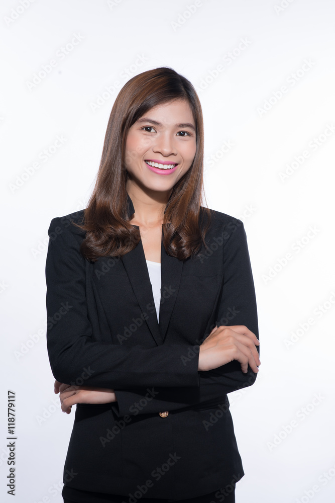 Young business woman. Isolated on white background. Young business woman. Isolated on white background.