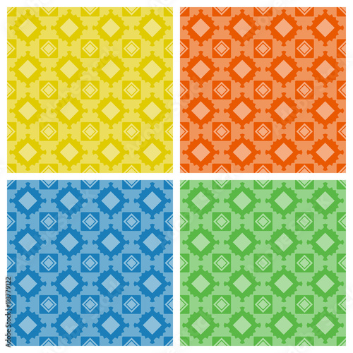 Set. Colored seamless geometric patterns