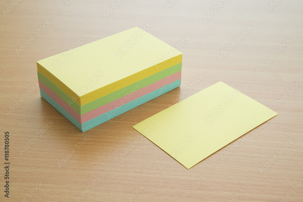Blank color business cards on a desk