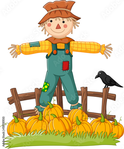 Photo Cartoon scarecrow character