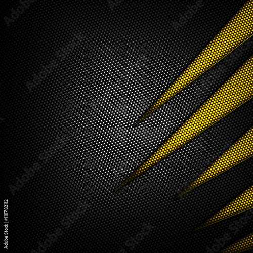 yellow and black carbon fiber background.