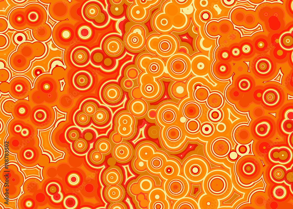 Many orange Round Disco style Shapes Many orange Round Disco style Shapes