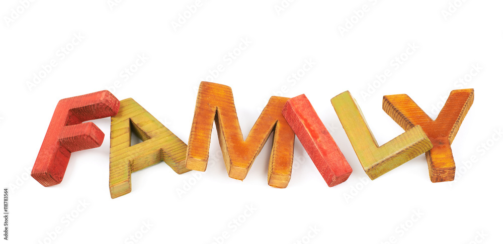 Word made of wooden letters isolated Word made of wooden letters isolated
