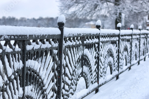 winter wrought fence gates