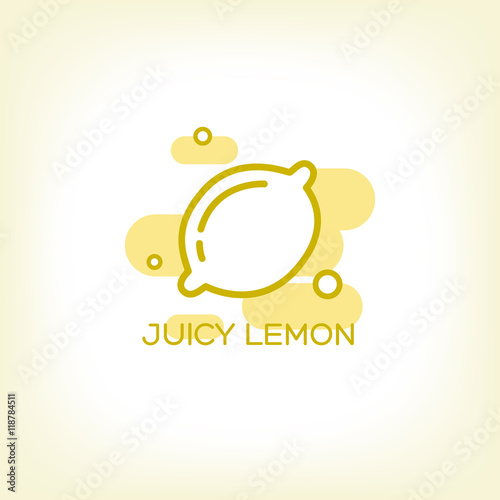 Lemon and healthy fruit design logo