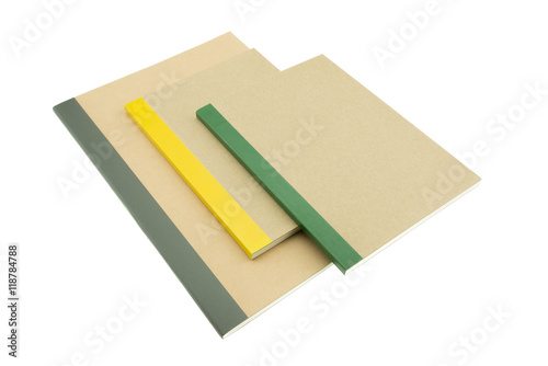 Recycle notebook isolated white background - Business and education concept. © pla2na