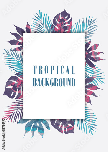 Summer tropical hawaiian background