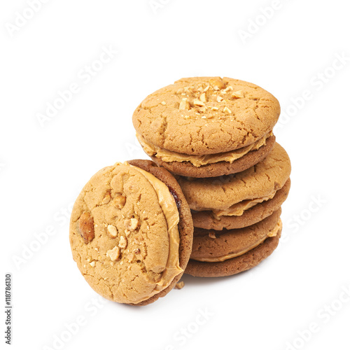 Peanut butter homemade cookie isolated