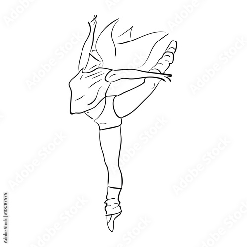 Hip-hop woman dancer vector sketch on white