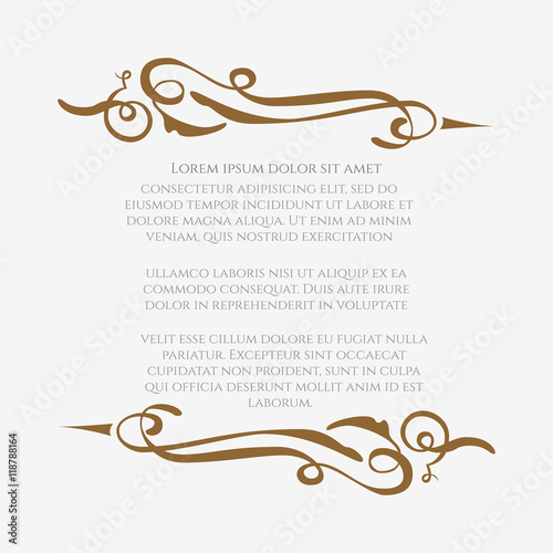 Border designs for greeting cards. Template design for invitation.