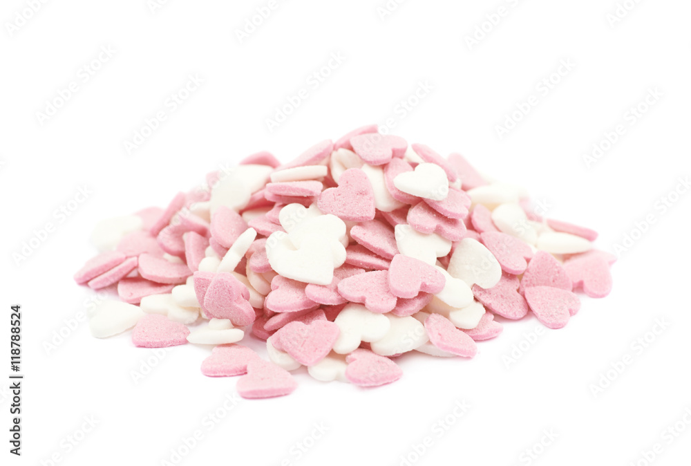 Pile of sugar sprinkles isolated