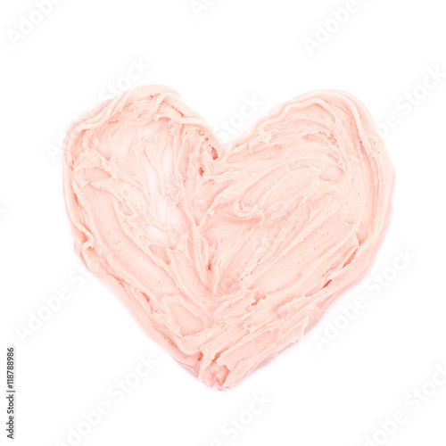 Heart shape made of frosting cream