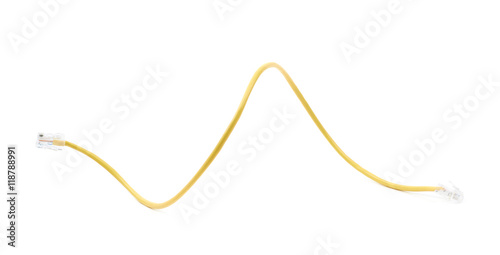 Quadro su tela Yellow ethernet cable isolated