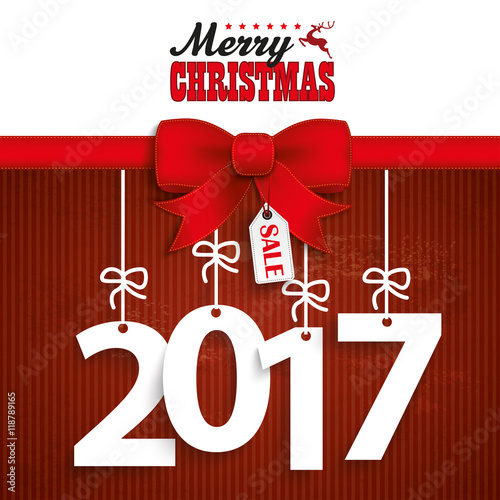 Red Ribbon Christmas Price Sticker 2017 photo