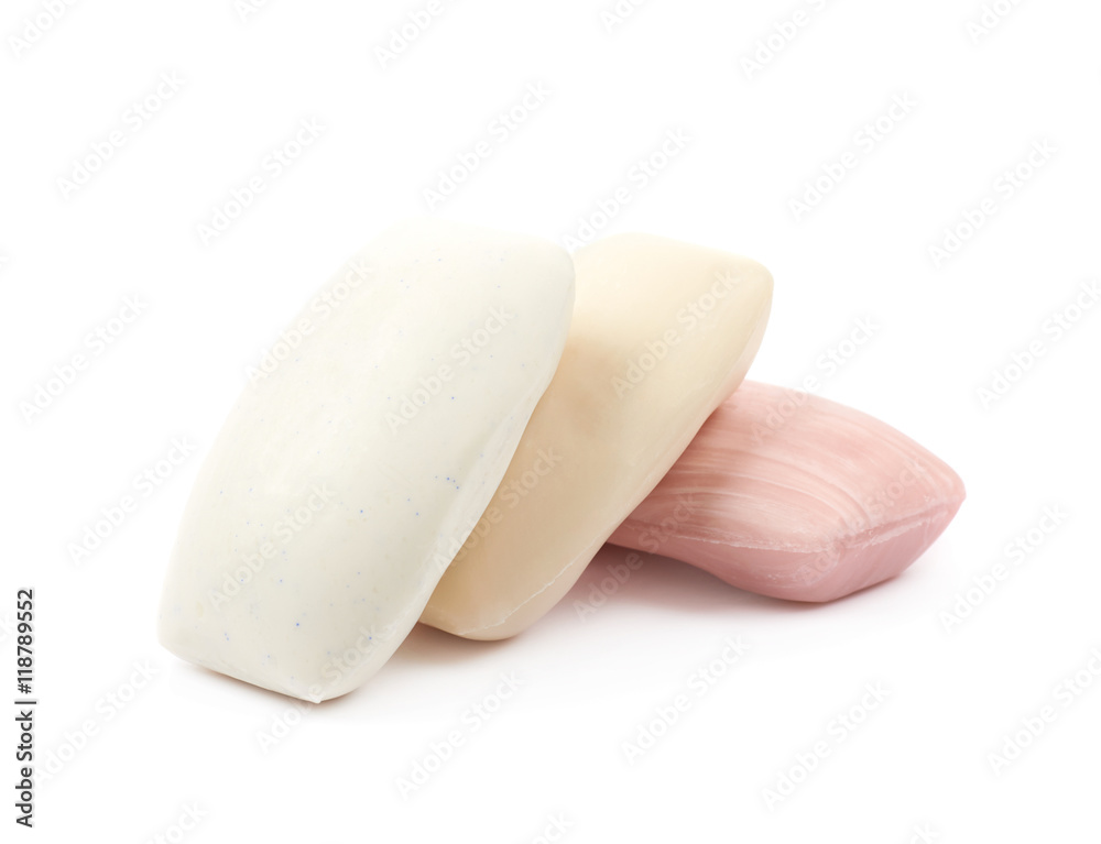 Three pieces of soap isolated