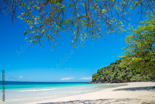 Beautiful tropical island white sand beach summer holiday - Travel summer vacation concept, Phuket Thailand © pla2na