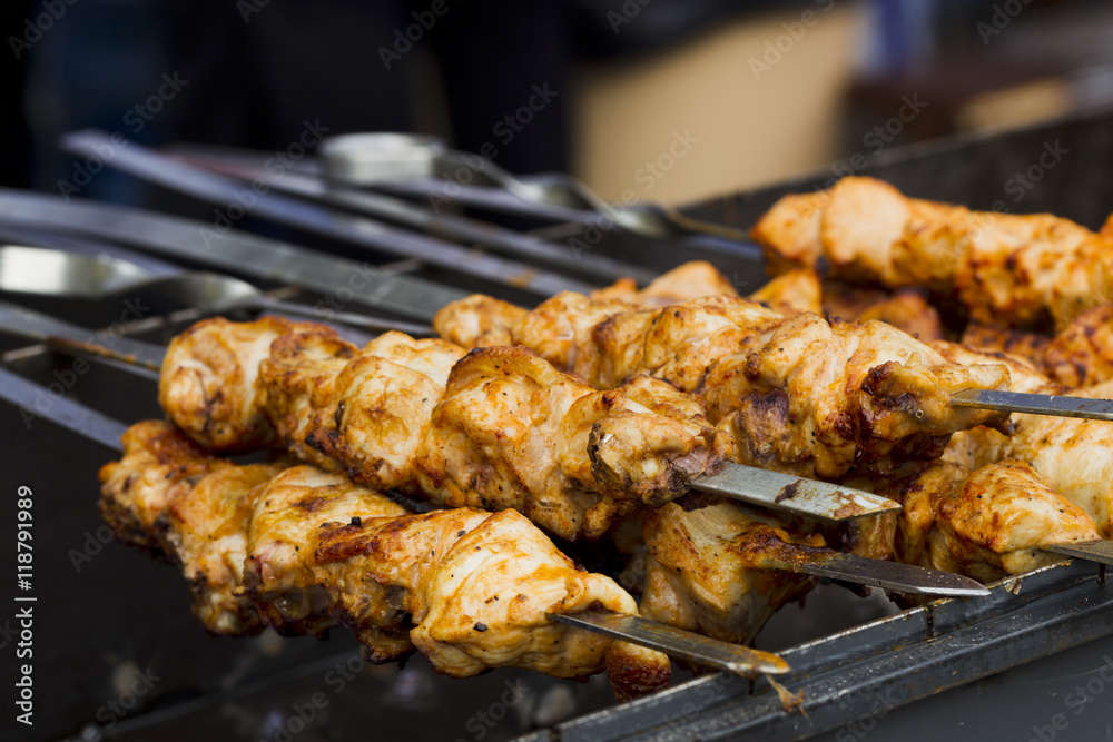 Shish kebab on skewers Shish kebab on skewers