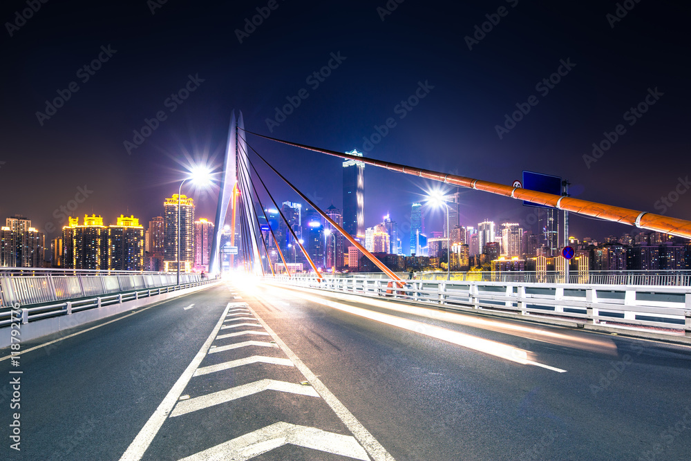 night scene of chongqing from bridge