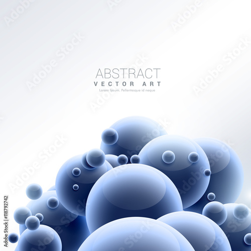 abstract blue sphere molecules background