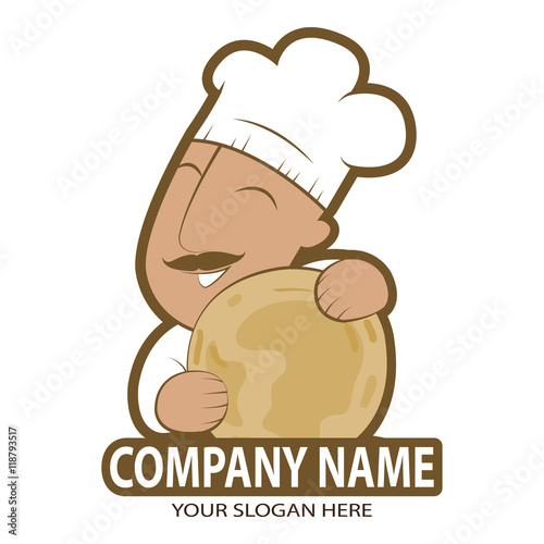 Logo Indian Chef, Indian Cuisine vector illustration on isolaed