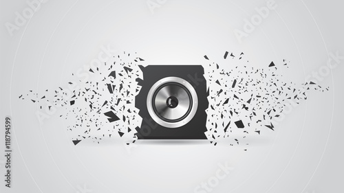 Blast Black Loud Speaker. Vector illustration