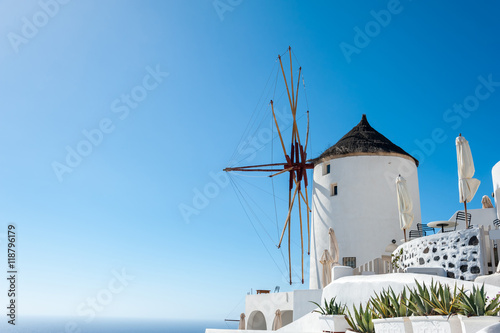 Windmill in the beautiful Oia - Santorini