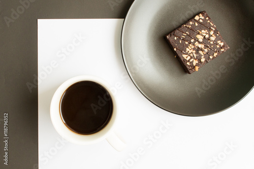 Brownie and coffee