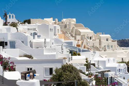 Close up of traditional Oia homes in Santorini