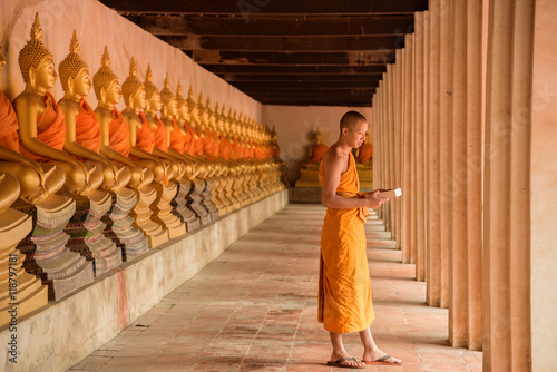 Photography monk reading