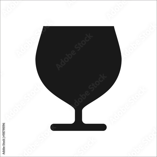 Beer glass sign simple icon on background