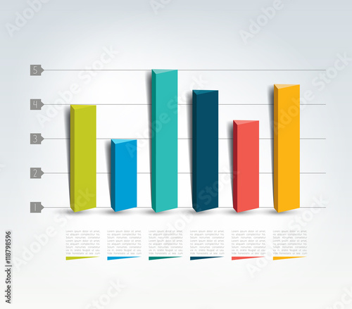 3D design graph. Infographics chart.