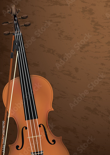 Violin, Musical instrument design realistic style and A4 backgro