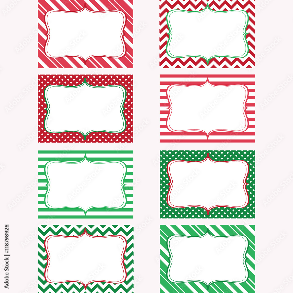 Christmas Printable Labels Set. Tags, Photo Frame, Gift Tags, Scrap booking, Card Making, Invitation Stock Vector | Adobe Stock