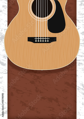 Guitar, Musical instrument design realistic style and A4 backgro