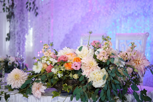 Wedding decoration on table.