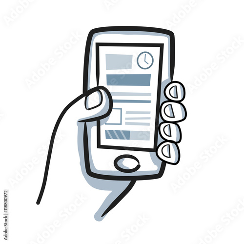 Hand Holding Mobile Phone